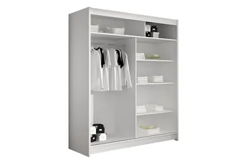 Liverpool Garderobe Med Spejl 120x200 cm - Sort/Brun - Opbevaring - Tøjopbevaring - Garderobeskabe