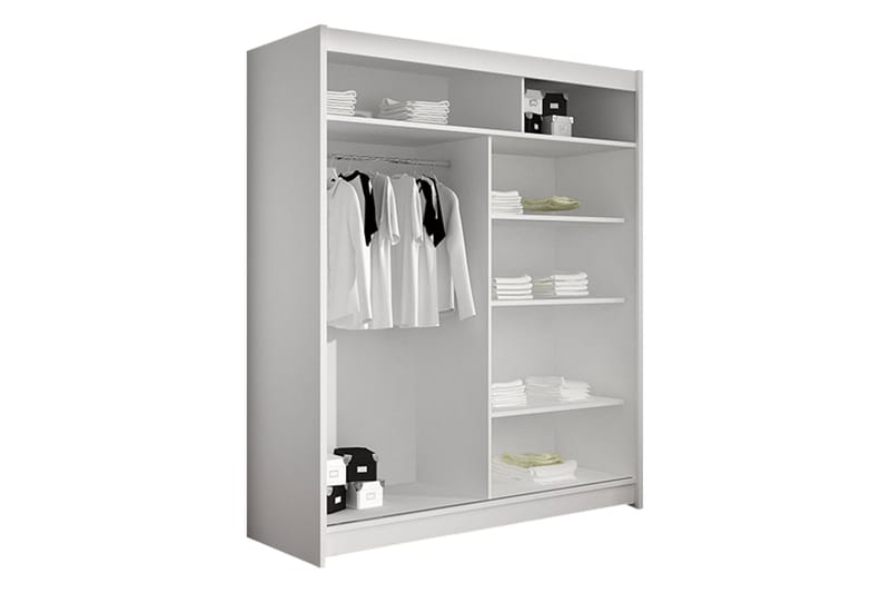 Liverpool Garderobe Med Spejl 120x200 cm - Sort/Brun - Opbevaring - Tøjopbevaring - Garderobeskabe