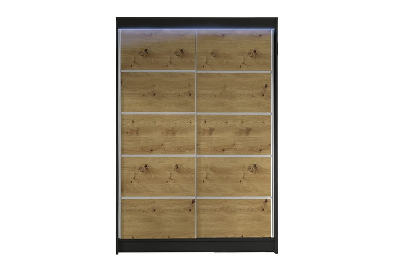 Liverpool Garderobeskab 120 cm i Mørkt Træ, Sort|Brun