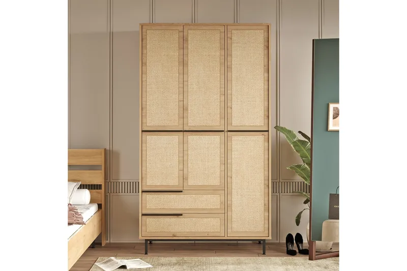 Liyakat Garderobe 112,2 cm - Oak - Opbevaring - Tøjopbevaring - Garderobeskabe