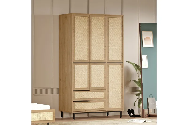 Liyakat Garderobe 112,2 cm - Oak - Opbevaring - Tøjopbevaring - Garderobeskabe