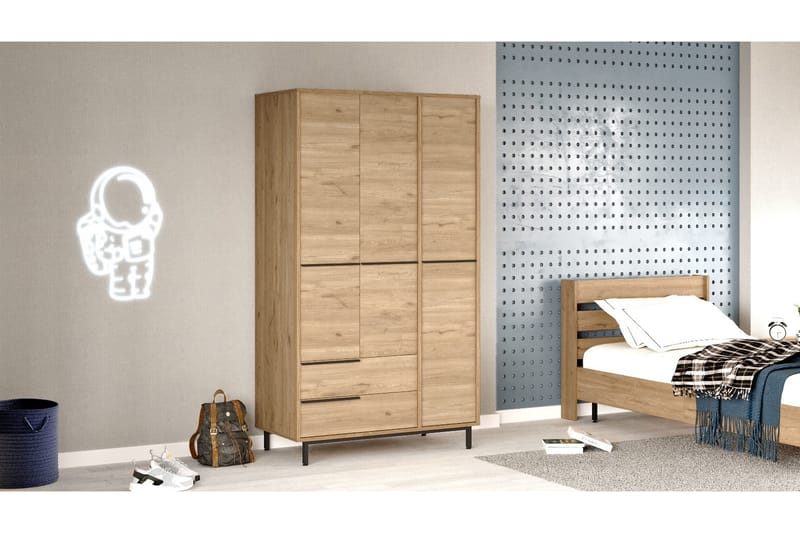 Liyakat Garderobe 112,2 cm - Valnød finér - Opbevaring - Tøjopbevaring - Garderobeskabe