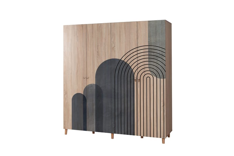 Loni Garderobe 180 cm - Brun - Opbevaring - Tøjopbevaring - Garderobeskabe