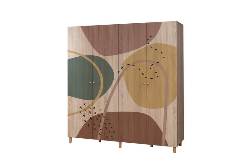 Loni Garderobesskåp 180x192 cm - Opbevaring - Tøjopbevaring - Garderobeskabe - Garderobeskab & klædeskab