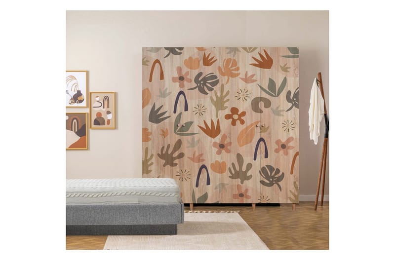Loni Garderobesskåp 180x192 cm - Opbevaring - Tøjopbevaring - Garderobeskabe - Garderobeskab & klædeskab