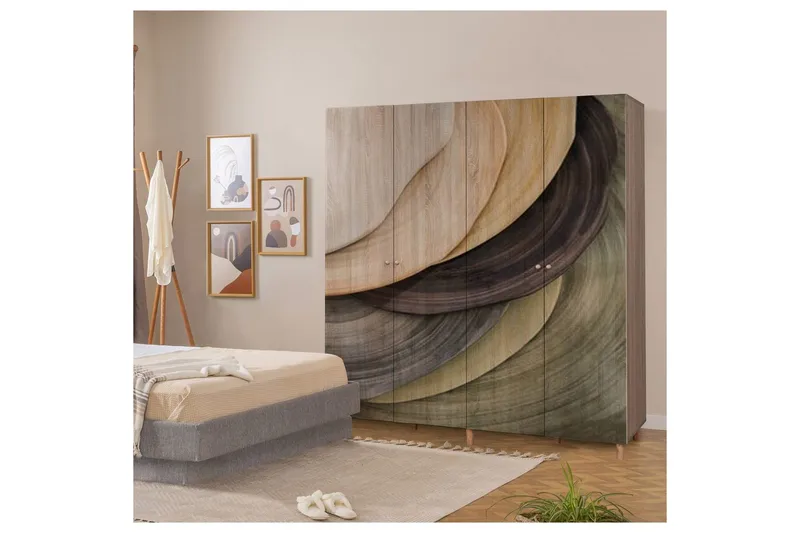 Loni Garderobesskåp 180x192 cm - Opbevaring - Tøjopbevaring - Garderobeskabe - Garderobeskab & klædeskab