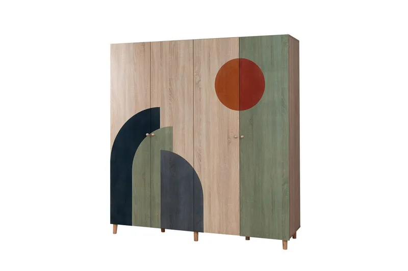 Loni Garderobesskåp 180x192 cm - Opbevaring - Tøjopbevaring - Garderobeskabe - Garderobeskab & klædeskab