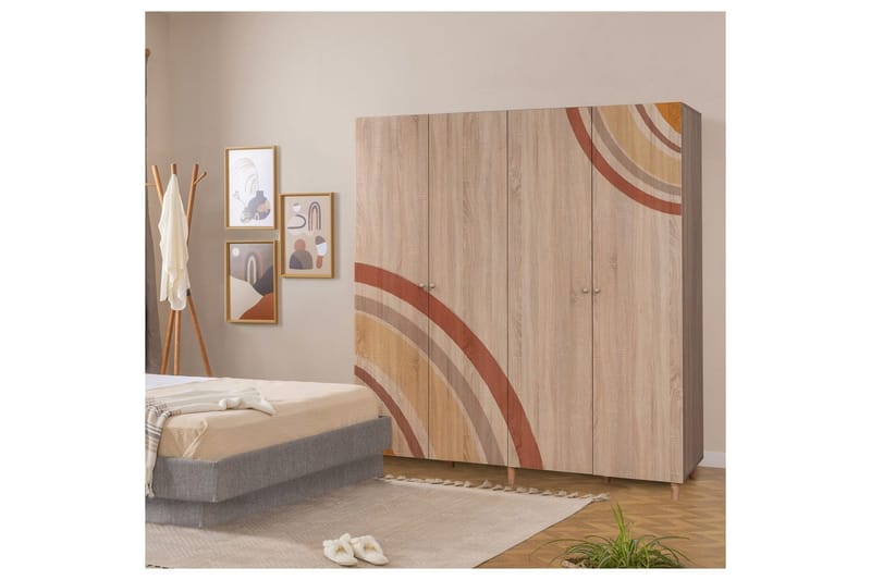 Loni Garderobesskåp 180x192 cm - Opbevaring - Tøjopbevaring - Garderobeskabe - Garderobeskab & klædeskab
