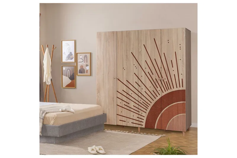 Loni Garderobesskåp 180x192 cm - Opbevaring - Tøjopbevaring - Garderobeskabe - Garderobeskab & klædeskab