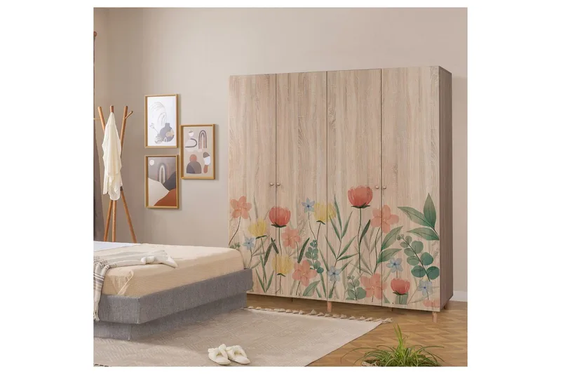 Loni Garderobesskåp 180x192 cm - Opbevaring - Tøjopbevaring - Garderobeskabe - Garderobeskab & klædeskab