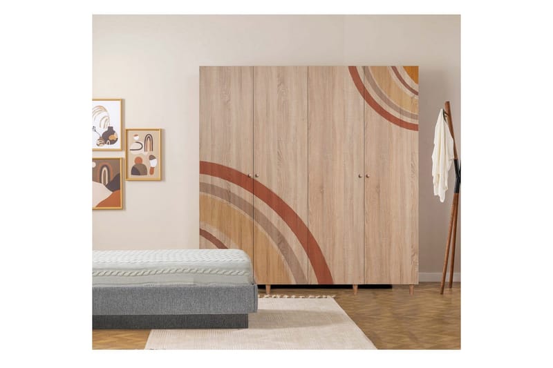 Loni Garderobesskåp 180x192 cm - Opbevaring - Tøjopbevaring - Garderobeskabe - Garderobeskab & klædeskab