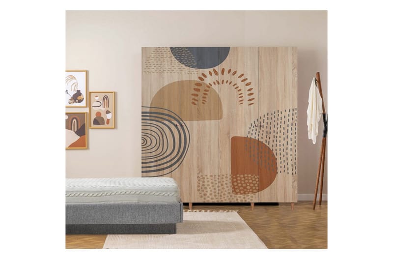 Loni Garderobesskåp 180x192 cm - Opbevaring - Tøjopbevaring - Garderobeskabe - Garderobeskab & klædeskab
