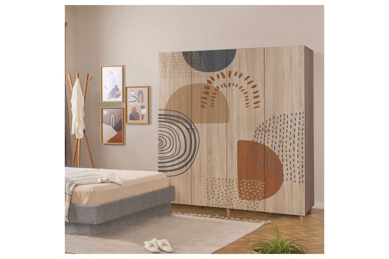 Loni Garderobesskåp 180x192 cm - Opbevaring - Tøjopbevaring - Garderobeskabe - Garderobeskab & klædeskab