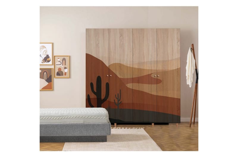 Loni Garderobesskåp 180x192 cm - Opbevaring - Tøjopbevaring - Garderobeskabe - Garderobeskab & klædeskab