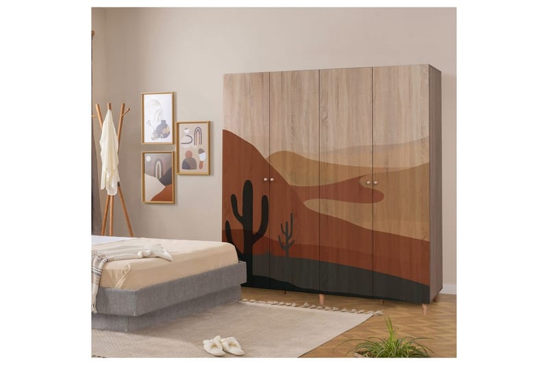 Loni Garderobesskåp 180x192 cm - Opbevaring - Tøjopbevaring - Garderobeskabe - Garderobeskab & klædeskab