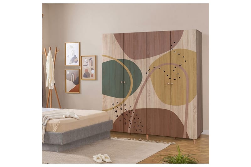 Loni Garderobesskåp 180x192 cm - Opbevaring - Tøjopbevaring - Garderobeskabe - Garderobeskab & klædeskab