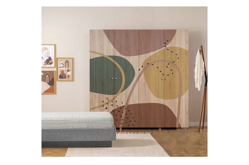 Loni Garderobesskåp 180x192 cm - Opbevaring - Tøjopbevaring - Garderobeskabe - Garderobeskab & klædeskab