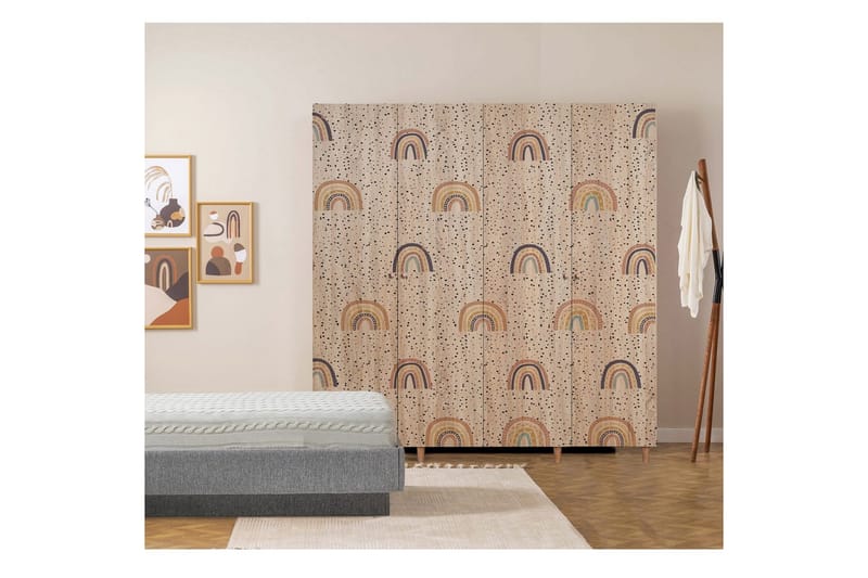 Loni Garderobesskåp 180x192 cm - Opbevaring - Tøjopbevaring - Garderobeskabe - Garderobeskab & klædeskab