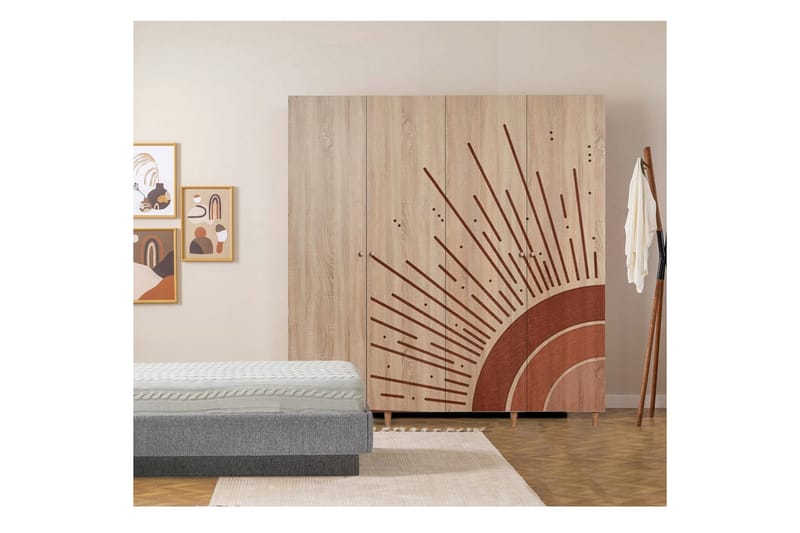 Loni Garderobesskåp 180x192 cm - Opbevaring - Tøjopbevaring - Garderobeskabe - Garderobeskab & klædeskab