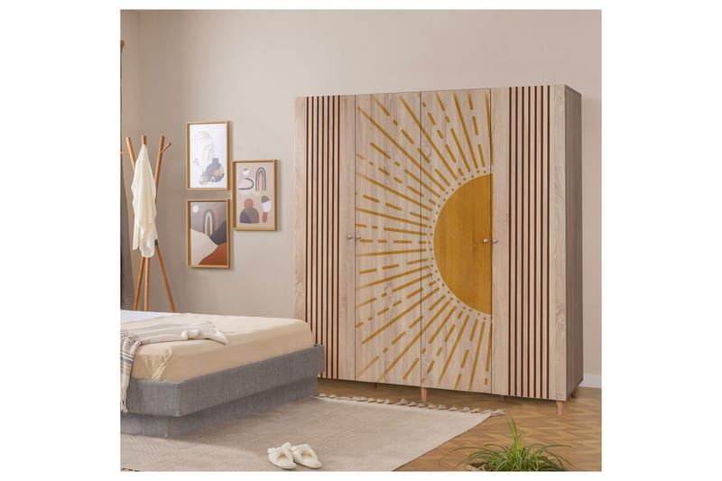 Loni Garderobesskåp 180x192 cm - Opbevaring - Tøjopbevaring - Garderobeskabe - Garderobeskab & klædeskab