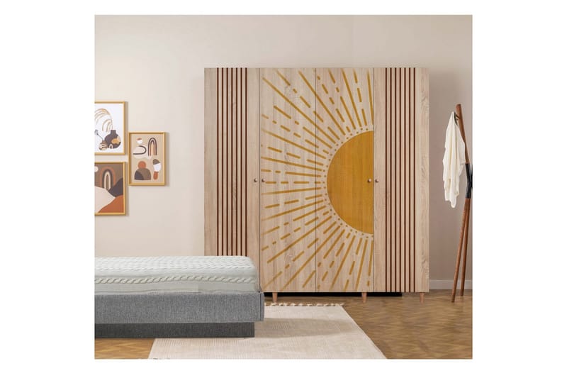 Loni Garderobesskåp 180x192 cm - Opbevaring - Tøjopbevaring - Garderobeskabe - Garderobeskab & klædeskab