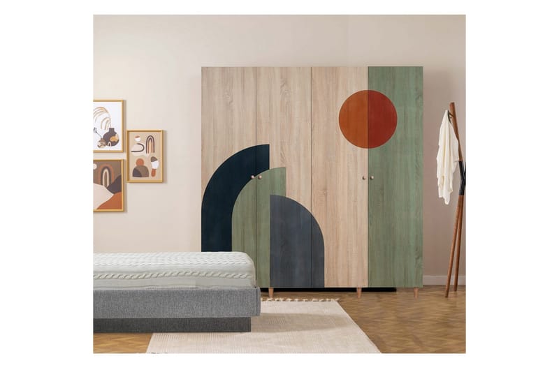 Loni Garderobesskåp 180x192 cm - Opbevaring - Tøjopbevaring - Garderobeskabe - Garderobeskab & klædeskab