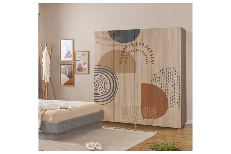 Loni Garderobesskåp 180x192 cm - Opbevaring - Tøjopbevaring - Garderobeskabe - Garderobeskab & klædeskab