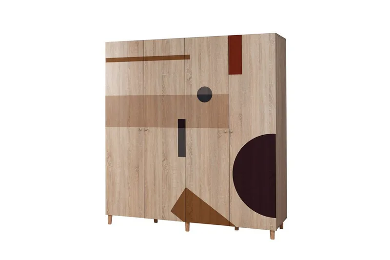 Loni Garderobesskåp 180x192 cm - Opbevaring - Tøjopbevaring - Garderobeskabe - Garderobeskab & klædeskab