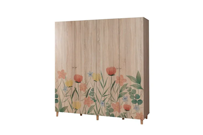 Loni Garderobesskåp 180x192 cm - Opbevaring - Tøjopbevaring - Garderobeskabe - Garderobeskab & klædeskab