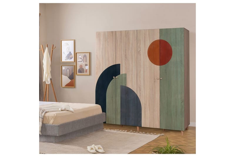 Loni Garderobesskåp 180x192 cm - Opbevaring - Tøjopbevaring - Garderobeskabe - Garderobeskab & klædeskab