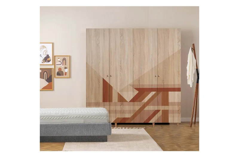 Loni Garderobesskåp 180x192 cm - Opbevaring - Tøjopbevaring - Garderobeskabe - Garderobeskab & klædeskab