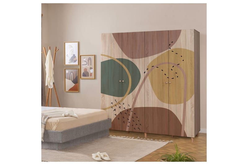 Loni Garderobesskåp 180x192 cm - Opbevaring - Tøjopbevaring - Garderobeskabe - Garderobeskab & klædeskab