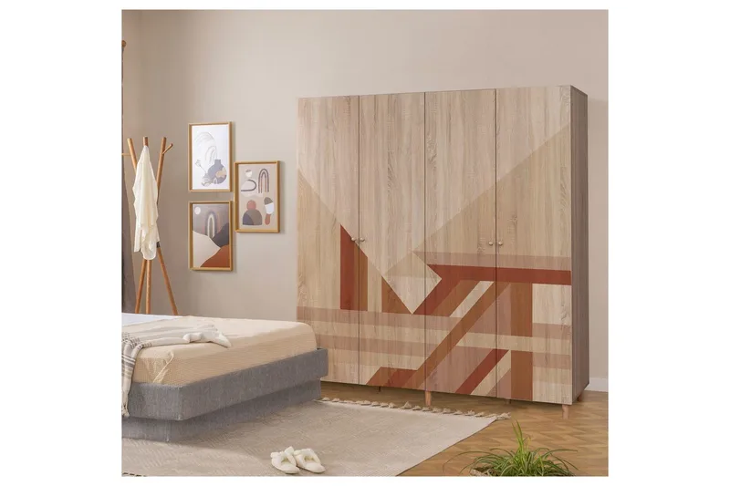 Loni Garderobesskåp 180x192 cm - Opbevaring - Tøjopbevaring - Garderobeskabe - Garderobeskab & klædeskab