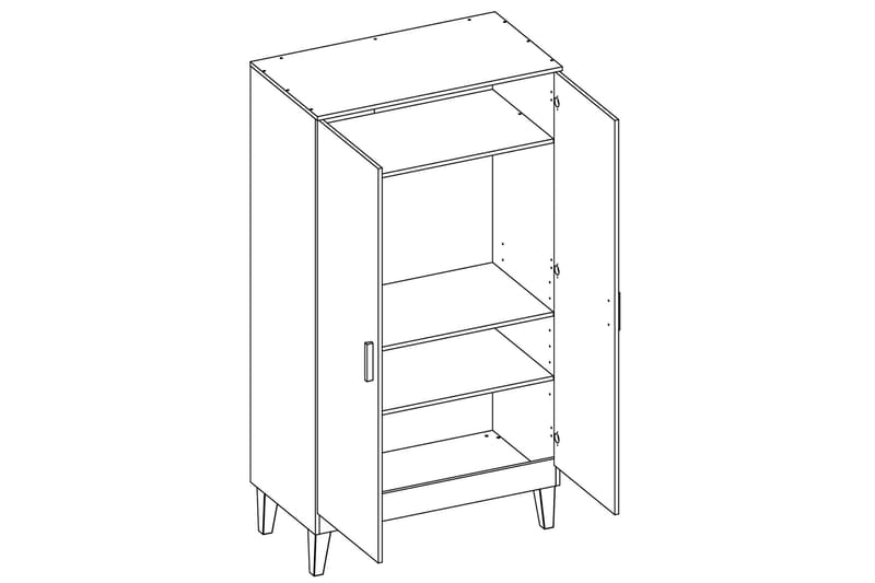 Lounge Garderobe Træ/Natur/Hvid - VOX - Opbevaring - Tøjopbevaring - Garderobeskabe - Garderobeskab & klædeskab