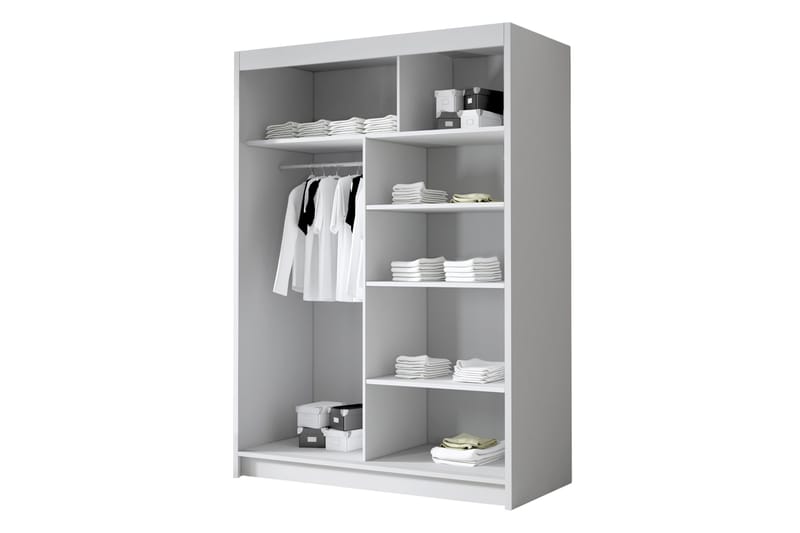 Lungos Garderobe 120x200 cm - Sort/Hvid - Opbevaring - Tøjopbevaring - Garderobeskabe