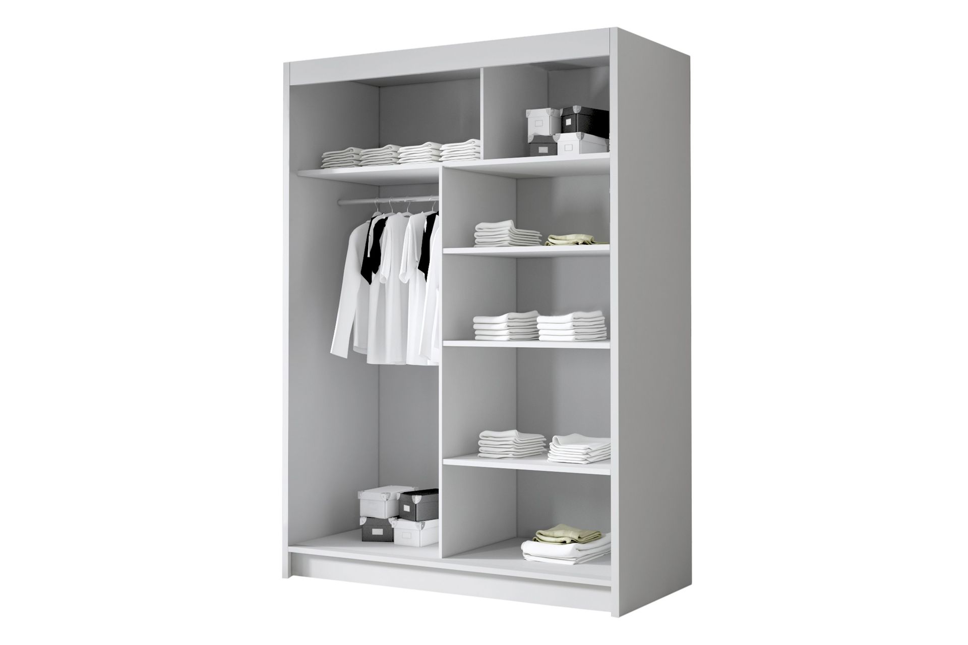 Lungos Garderobe med Spejl 120x200 cm - Sort - Opbevaring - Tøjopbevaring - Garderobeskabe