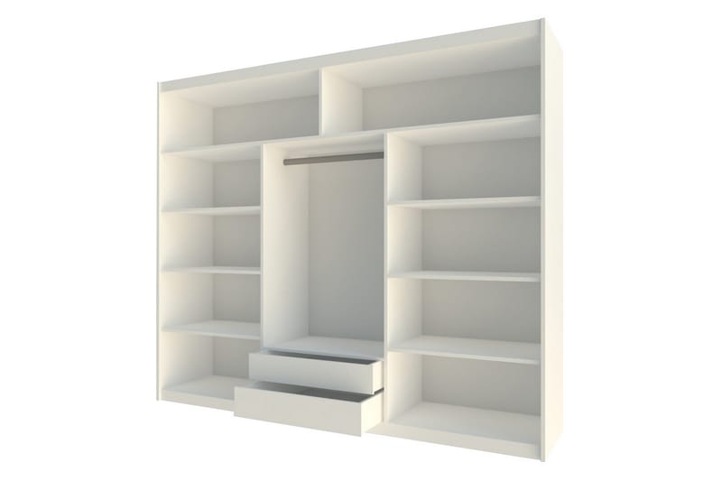 Malibu Garderobe 250x61x215 cm - Opbevaring - Tøjopbevaring - Garderobeskabe