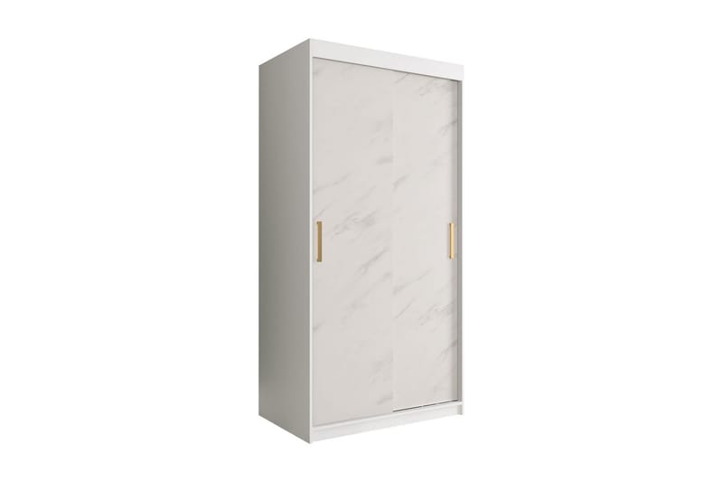 Marmuria Garderobe 100 cm Marmormønster - Hvid/Guld - Garderobeskabe - Garderobeskab & klædeskab