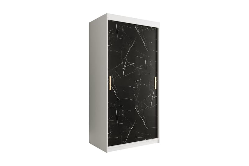 Marmuria Garderobe 100 cm Marmormønster - Hvid/Sort/Guld - Opbevaring - Tøjopbevaring - Garderobeskabe