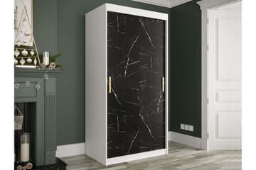 Marmuria Garderobe 100 cm Marmormønster - Hvid/Sort/Guld - Opbevaring - Tøjopbevaring - Garderobeskabe