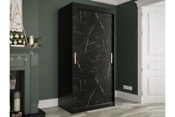 Marmuria Garderobe 100 cm Marmormønster - Sort - Opbevaring - Tøjopbevaring - Garderobeskabe
