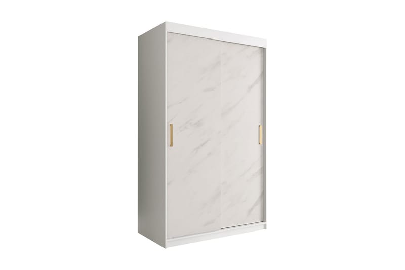Marmuria Garderobe 120 cm Marmormønster - Hvid/Guld - Opbevaring - Tøjopbevaring - Garderobeskabe