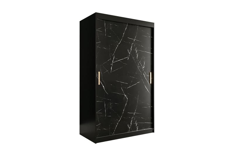 Marmuria Garderobe 120 cm Marmormønster - Sort - Opbevaring - Tøjopbevaring - Garderobeskabe