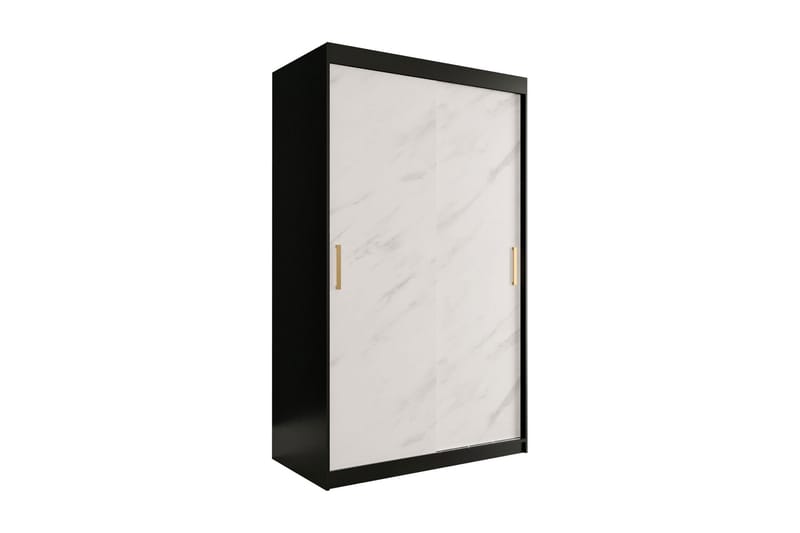 Marmuria Garderobe 120 cm Marmormønster - Sort/Hvid/Guld - Opbevaring - Tøjopbevaring - Garderobeskabe
