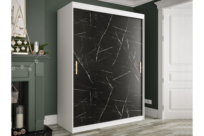 Marmuria Garderobe 150 cm Marmormønster - Hvid/Sort/Guld - Opbevaring - Tøjopbevaring - Garderobeskabe