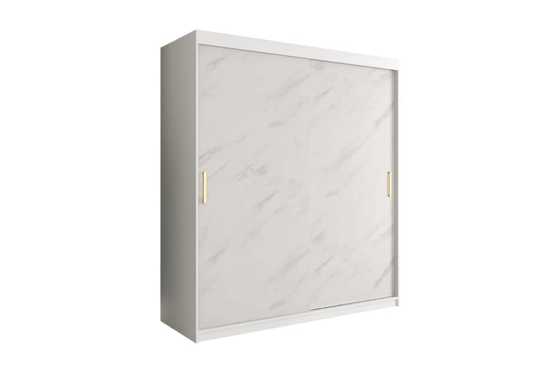 Marmuria Garderobe 180 cm Marmormønster - Hvid/Guld - Opbevaring - Tøjopbevaring - Garderobeskabe