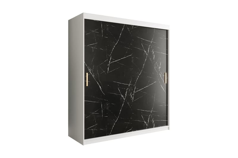 Marmuria Garderobe 180 cm Marmormønster - Hvid/Sort/Guld - Opbevaring - Tøjopbevaring - Garderobeskabe
