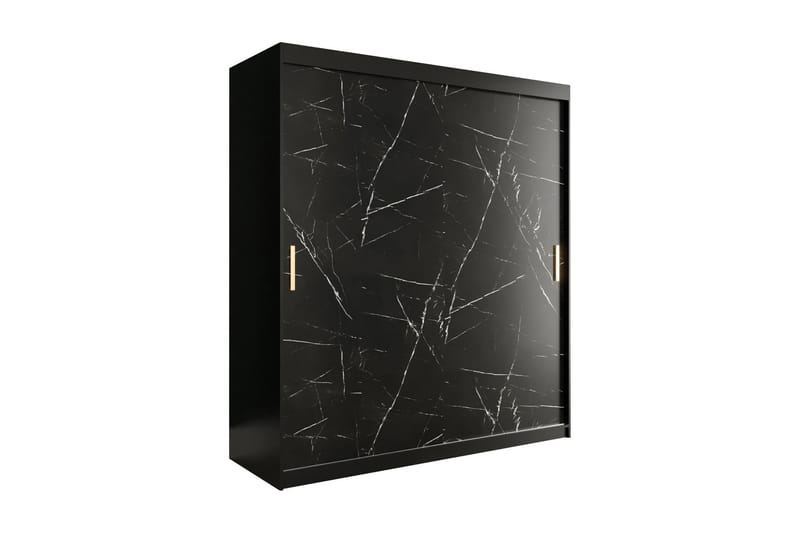 Marmuria Garderobe 180 cm Marmormønster - Sort - Opbevaring - Tøjopbevaring - Garderobeskabe