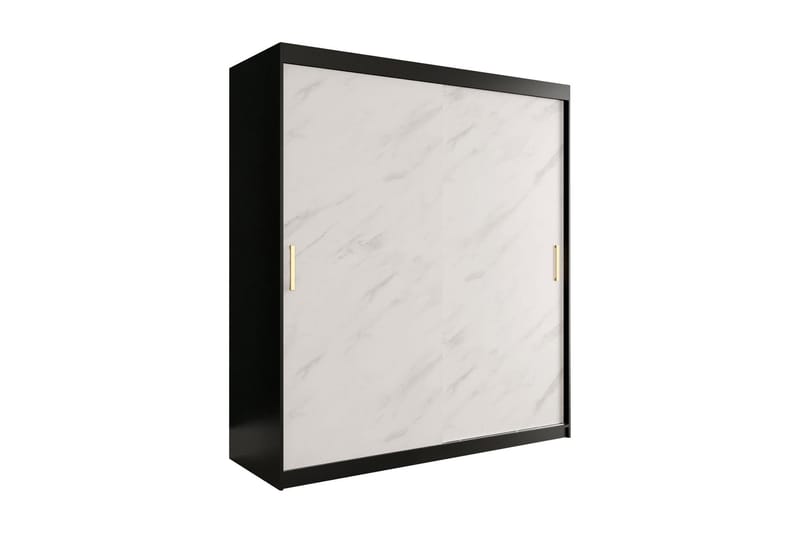 Marmuria Garderobe 180 cm Marmormønster - Sort/Hvid/Guld - Opbevaring - Tøjopbevaring - Garderobeskabe