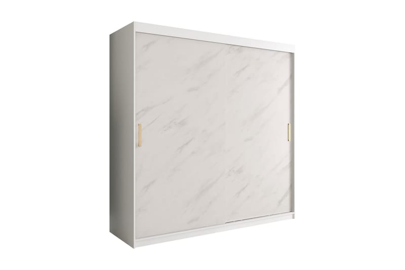 Marmuria Garderobe 200 cm Marmormønster - Hvid/Guld - Opbevaring - Tøjopbevaring - Garderobeskabe